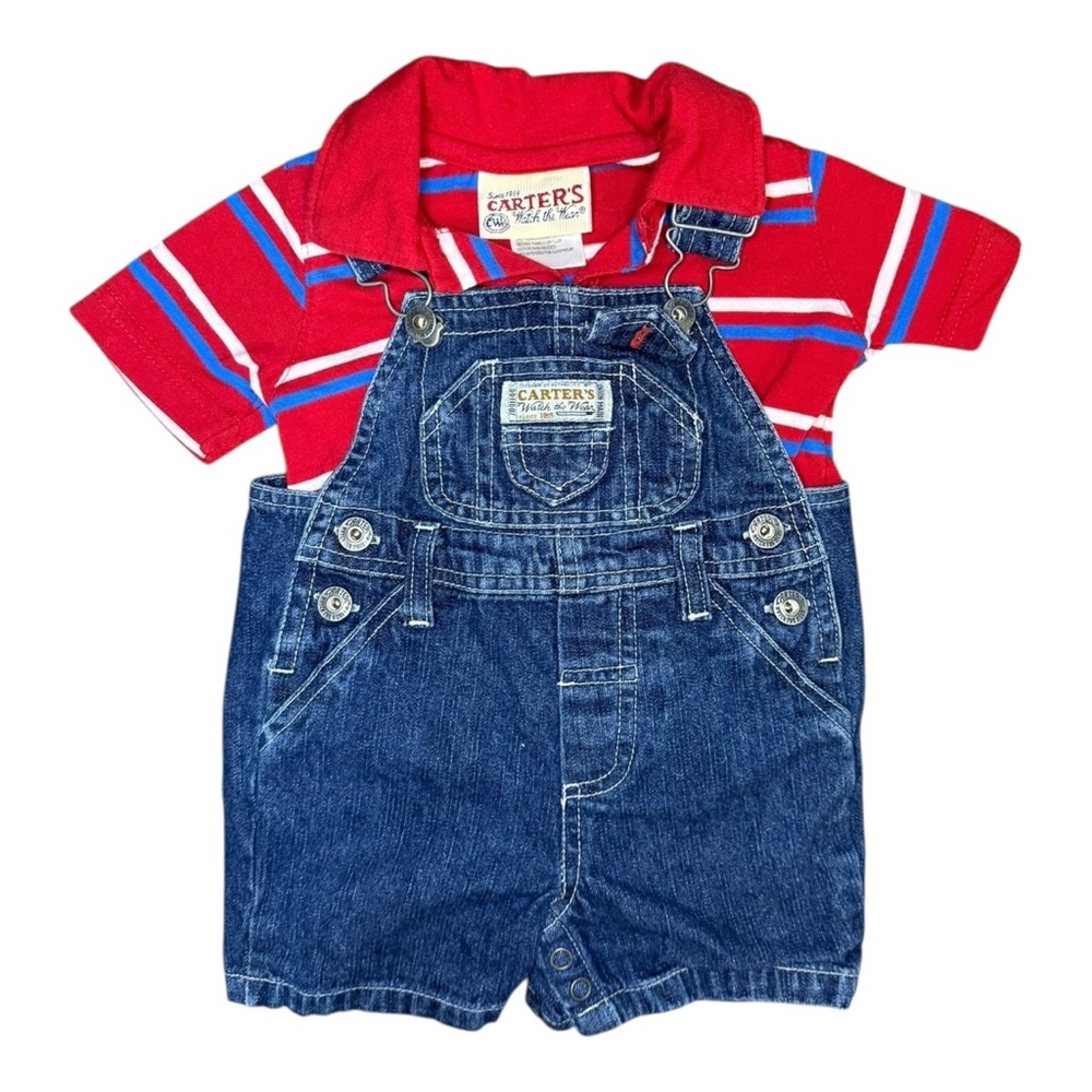 Vintage Carter’s Denim Shortalls Set